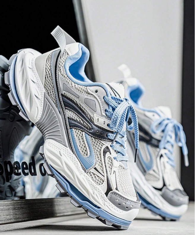 Men's Breathable New Style Mesh Thicker Sole Chunky Sneakers