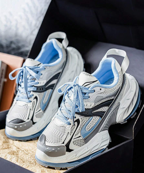 Men's Breathable New Style Mesh Thicker Sole Chunky Sneakers