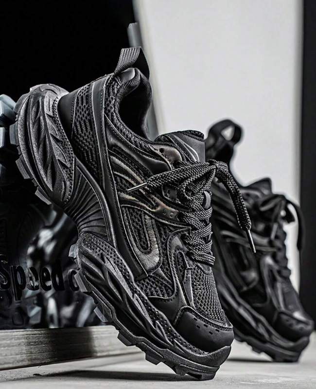 Men's Breathable New Style Mesh Thicker Sole Chunky Sneakers