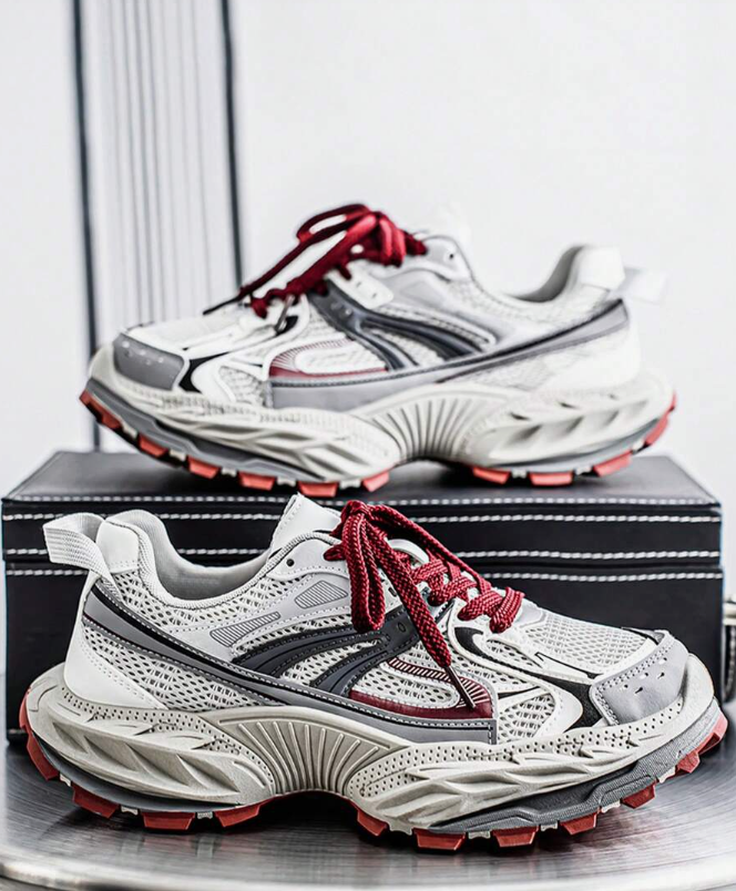 Men's Breathable New Style Mesh Thicker Sole Chunky Sneakers