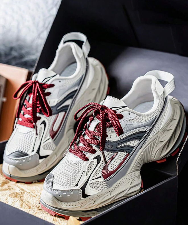 Men's Breathable New Style Mesh Thicker Sole Chunky Sneakers