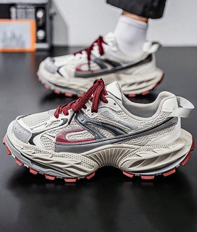 Men's Breathable New Style Mesh Thicker Sole Chunky Sneakers